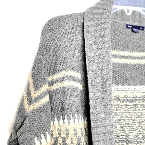 Preppy Half Sleeve Belted Open Cardigan Knit Sweater Top Gray Women Size S - Picture 9 of 11